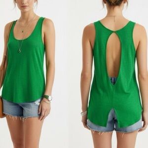 Sandro Paris Green Linen Tank Top